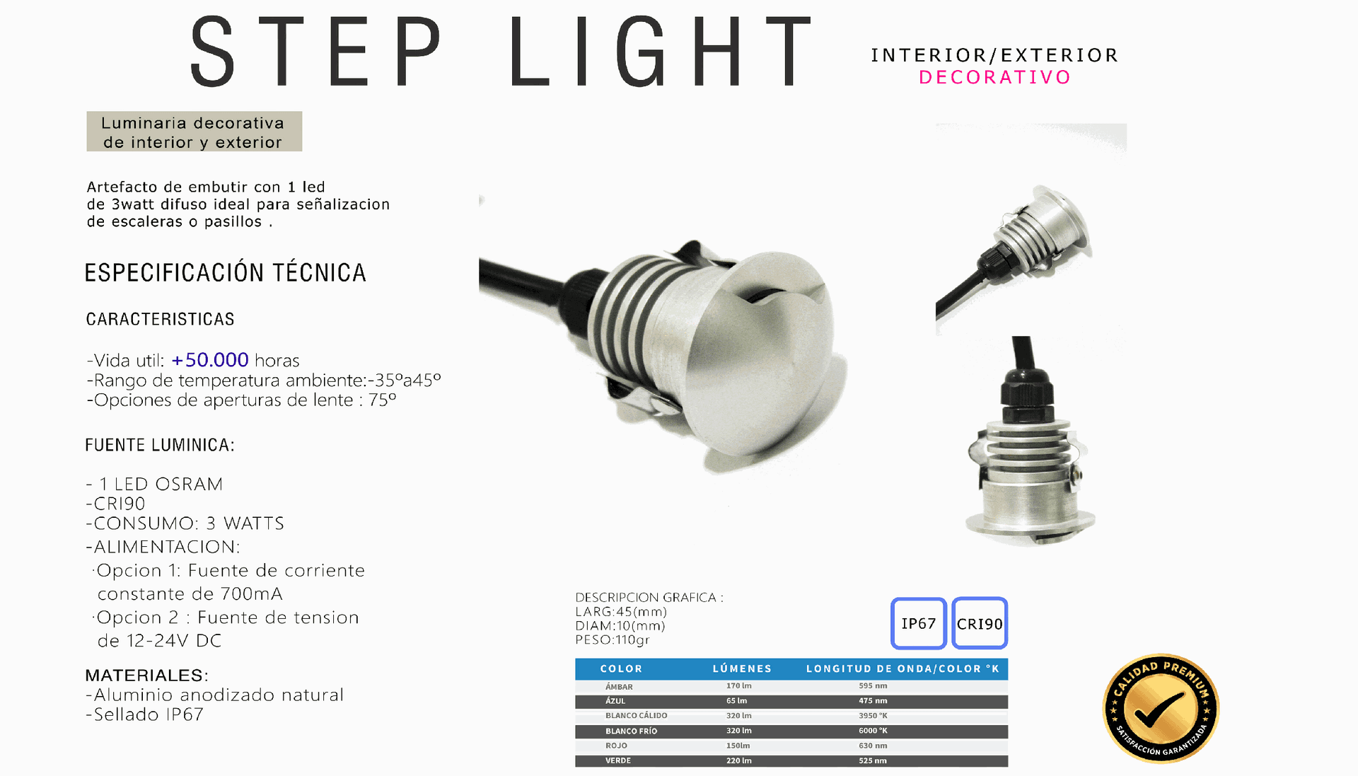 Step Light - Ficha técnica